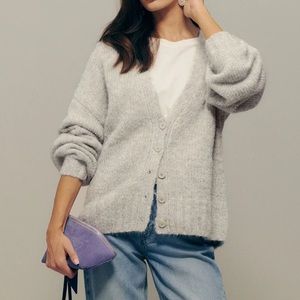 Reformation Aden Cardigan in “Foggy”